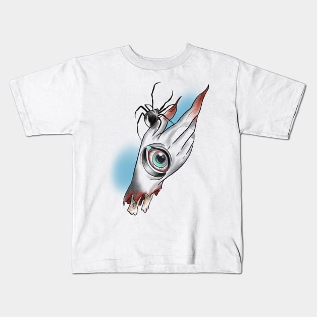 Creepy hand Kids T-Shirt by OktInk